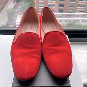 J. Crew Women’s Smoking Suede Loafers Size 8. Fiery sunset color.
